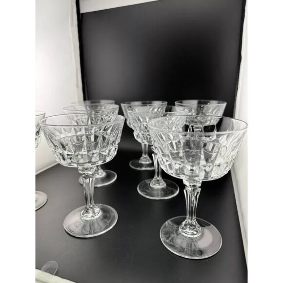 Vintage Clear Glass Stemmed Dessert Cups - Set of 8 - Picture 3 of 4